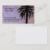 Palm Tree Silhouette Paarse Sky Visitekaartje (Voorkant / Achterkant)