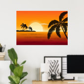 Palm Tree Silhouette poster (Thuiskantoor)