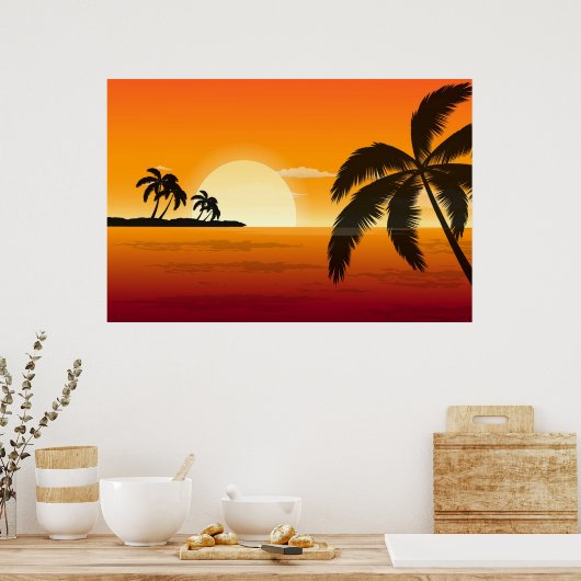 Palm Tree Silhouette poster (Keuken)