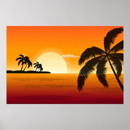 Palm Tree Silhouette poster (Voorkant)