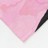 Palm Tree Silhouette tegen Dawn roze met wolken Fleece Deken (Hoek)