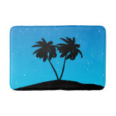 Palm Tree Silhouette tegen Evening Blue Badmat (Voorkant)