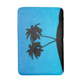 Palm Tree Silhouette tegen Evening Blue Badmat (Voorkant Verticaal)