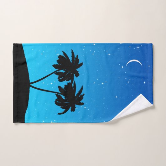 Palm Tree Silhouette tegen Evening Blue Bath Tow Bad Handdoek (Handdoek)