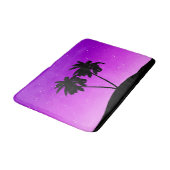 Palm Tree Silhouette tegen Paars schemerlicht Badmat (Gekanteld)