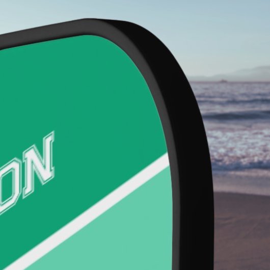 Palm Tree Silhouette Tropical Green Monogram Pickleball Paddle