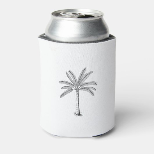 Palm Tree Sketch Black Blikjeskoeler (Blikje Achterkant)