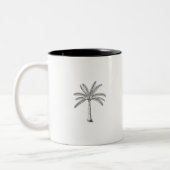 Palm Tree Sketch Black Tweekleurige Koffiemok (Links)