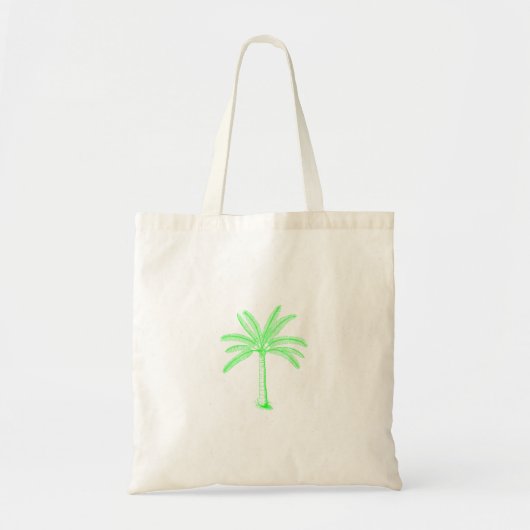 Palm Tree Sketch Green Tote Bag (Voorkant)