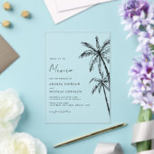 Palm Tree Sketch Reizen Strand Bestemming Trouwen Acryl Uitnodigingen (Insitu (Huwelijk))