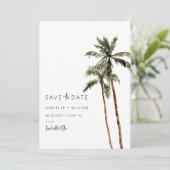 Palm Tree Sla de datum uitnodiging bruiloft (Staand voorkant)
