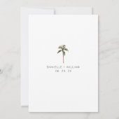Palm Tree Sla de datum uitnodiging bruiloft (Achterkant)