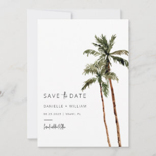 Palm Tree Sla de datum uitnodiging bruiloft