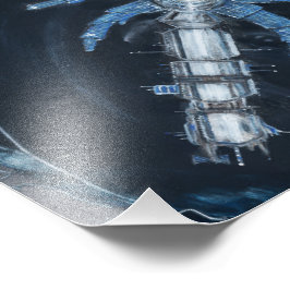 Palm Tree Space Station Foto Afdruk