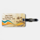 Palm Tree Splash Bagagelabel (Achterkant horizontaal)