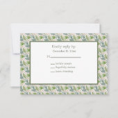 Palm Tree springt tropisch huwelijk uit RSVP Kaartje (Voorkant)
