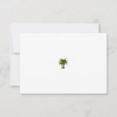 Palm Tree springt tropisch huwelijk uit RSVP Kaartje (Achterkant)