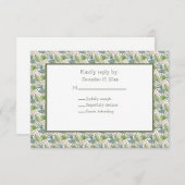 Palm Tree springt tropisch huwelijk uit RSVP Kaartje (Voorkant / Achterkant)