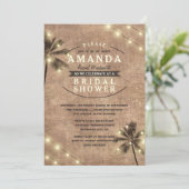 Palm Tree strand bruids doucheuitnodigingen Kaart (Staand voorkant)