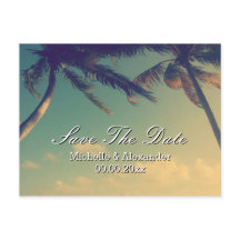 Palm tree strand bruiloft Save The Date briefkaart