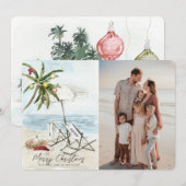 Palm Tree Strandstoelen Tropische vakantie fotokaa Kaart (Voorkant / Achterkant)