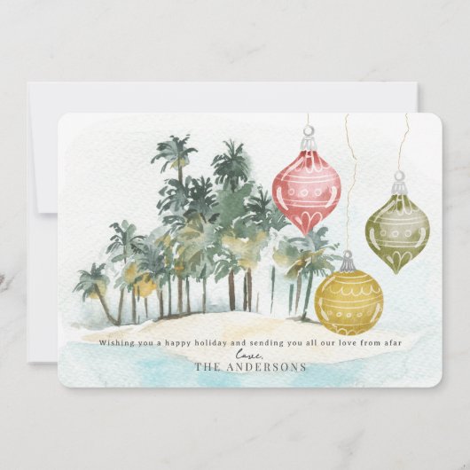 Palm Tree Strandstoelen Tropische vakantie fotokaa Kaart (Achterkant)