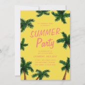 Palm Tree Summer Party-uitnodiging Kaart (Voorkant)