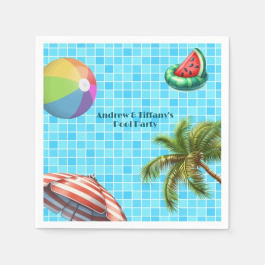 Palm Tree Sun Paraplu Beach Ball Pool Party Servet (Voorkant)