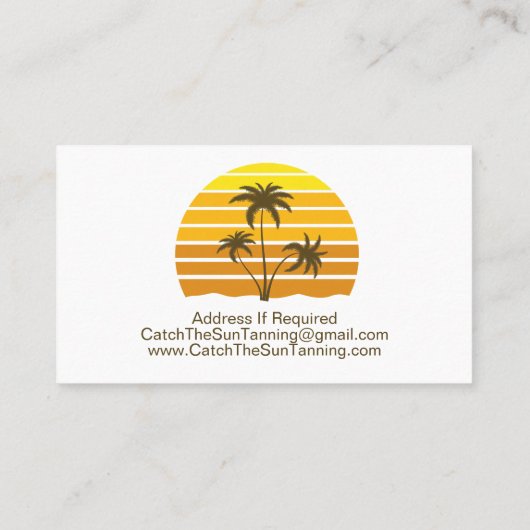 Palm Tree Sun Tanning Spray Tan Visitekaartje (Achterkant)