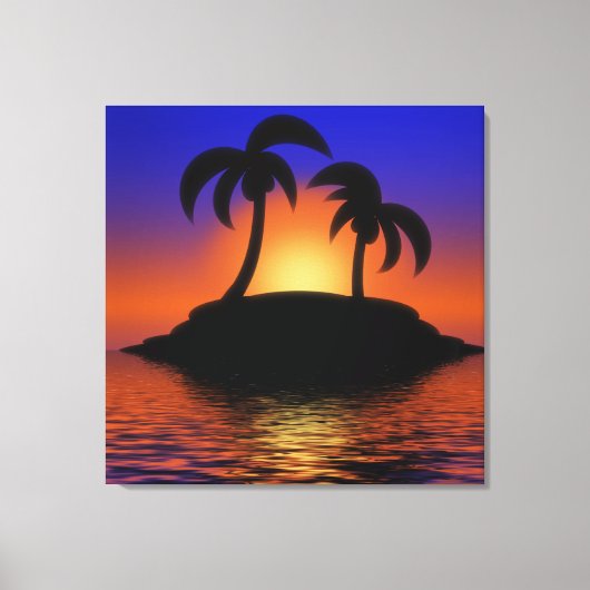Palm Tree Sunrise Canvas Afdruk (Voorkant)