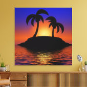 Palm Tree Sunrise Canvas Afdruk (Insitu (Woonkamer))