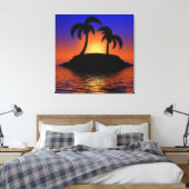 Palm Tree Sunrise Canvas Afdruk (Insitu (Slaapkamer))