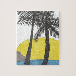 Palm Tree Sunrise Legpuzzel
