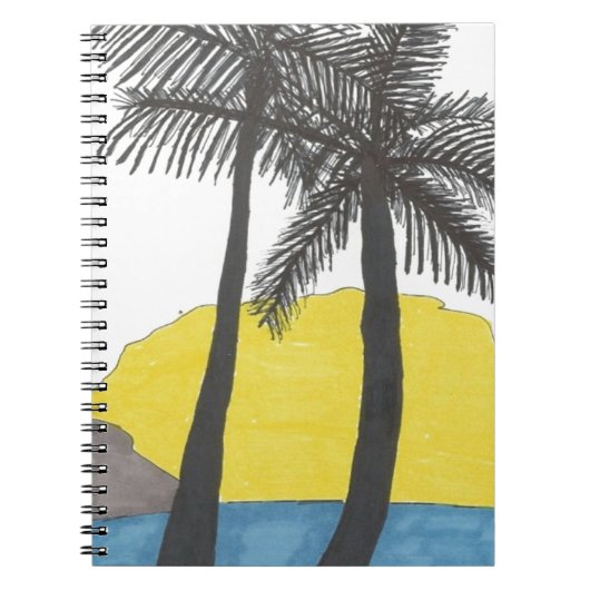 Palm Tree Sunrise Notitieboek (Voorkant)