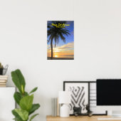 Palm Tree Sunrise Playa Del Carmen Mexico Poster (Thuiskantoor)