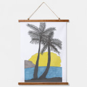 Palm Tree Sunrise Silhouette Hangend Wandkleed (Voorkant)