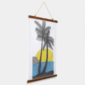 Palm Tree Sunrise Silhouette Hangend Wandkleed (Gebogen)