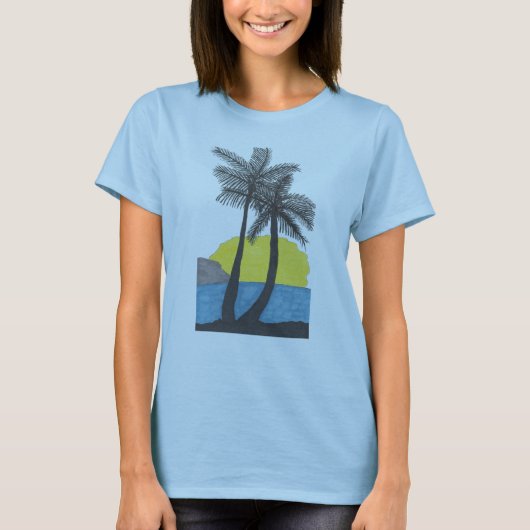 Palm Tree Sunrise Tshirt (Voorkant)