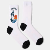 Palm Tree Sunset Beach Crew Socks Sokken (Rechts)