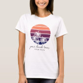 Palm Tree Sunset Custom City & State T-shirt (Voorkant)