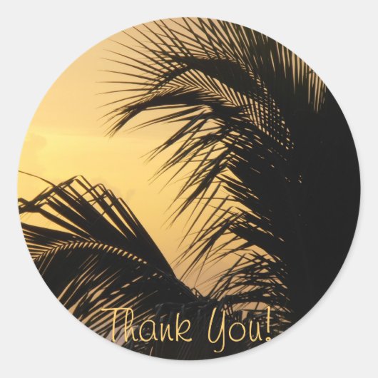 Palm Tree Sunset Dank u sticker (Voorkant)