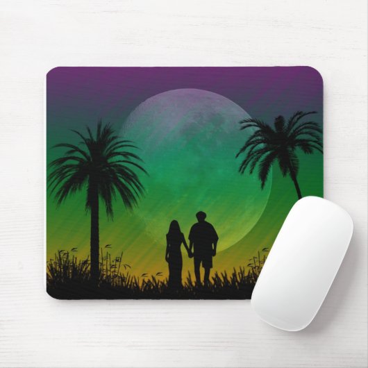 Palm Tree Sunset Mousepad Muismat (Met muis)