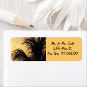 Palm Tree Sunset retouradreslabels Etiket (Insitu)