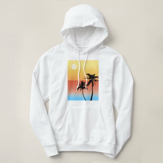 Palm Tree Sunset Silhouette Hoodie (Design voorkant)