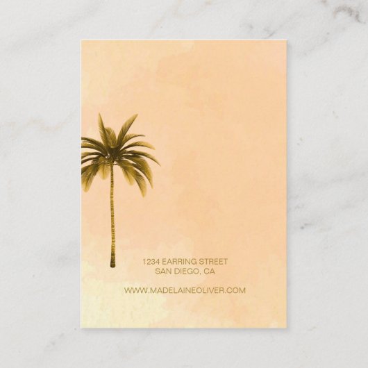 Palm Tree Terracotta Modern Ketting Display Visitekaartje (Achterkant)