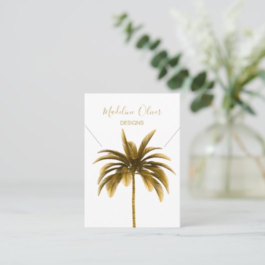 Palm Tree Terracotta Modern Ketting Display Visitekaartje (Staand voorkant)