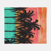 Palm tree throw blaket fleece deken (Voorkant (Horizontaal))