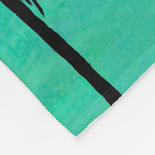 Palm tree throw blaket fleece deken (Hoek)