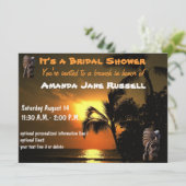 Palm Tree Tiki Vrijgezellenfeest Brunch Kaart (Staand voorkant)