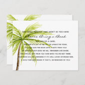 Palm Tree Tropical Baby shower Book Card Library Uitnodiging Briefkaart (Voorkant / Achterkant)
